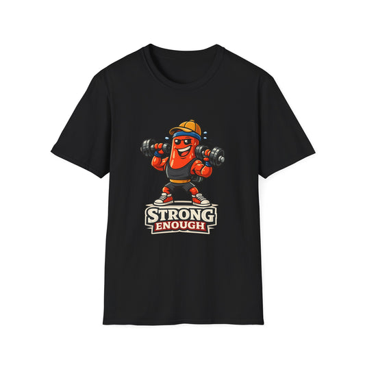 Strong Enough T-Shirt – Cute Dumbbell Gym Graphic Lightweight Cotton Tee