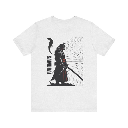 Samurai Graphic Tee - Katana Warrior Silhouette T-Shirt white