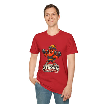 Strong Enough T-Shirt – Cute Dumbbell Gym Graphic Lightweight Cotton Tee