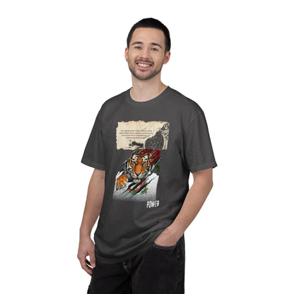 Tiger 'Power' Graphic T-Shirt — Vintage-Inspired Fierce Wildlife Tee