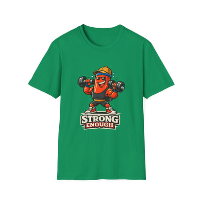 Strong Enough T-Shirt – Cute Dumbbell Gym Graphic Lightweight Cotton Tee