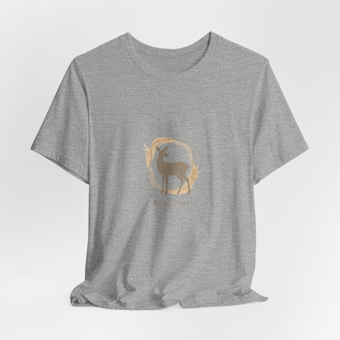 Minimal Deer Silhouette Tee | neutral animal spots, quiet nature pattern