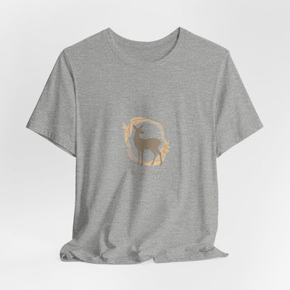 Minimal Deer Silhouette Tee | neutral animal spots, quiet nature pattern