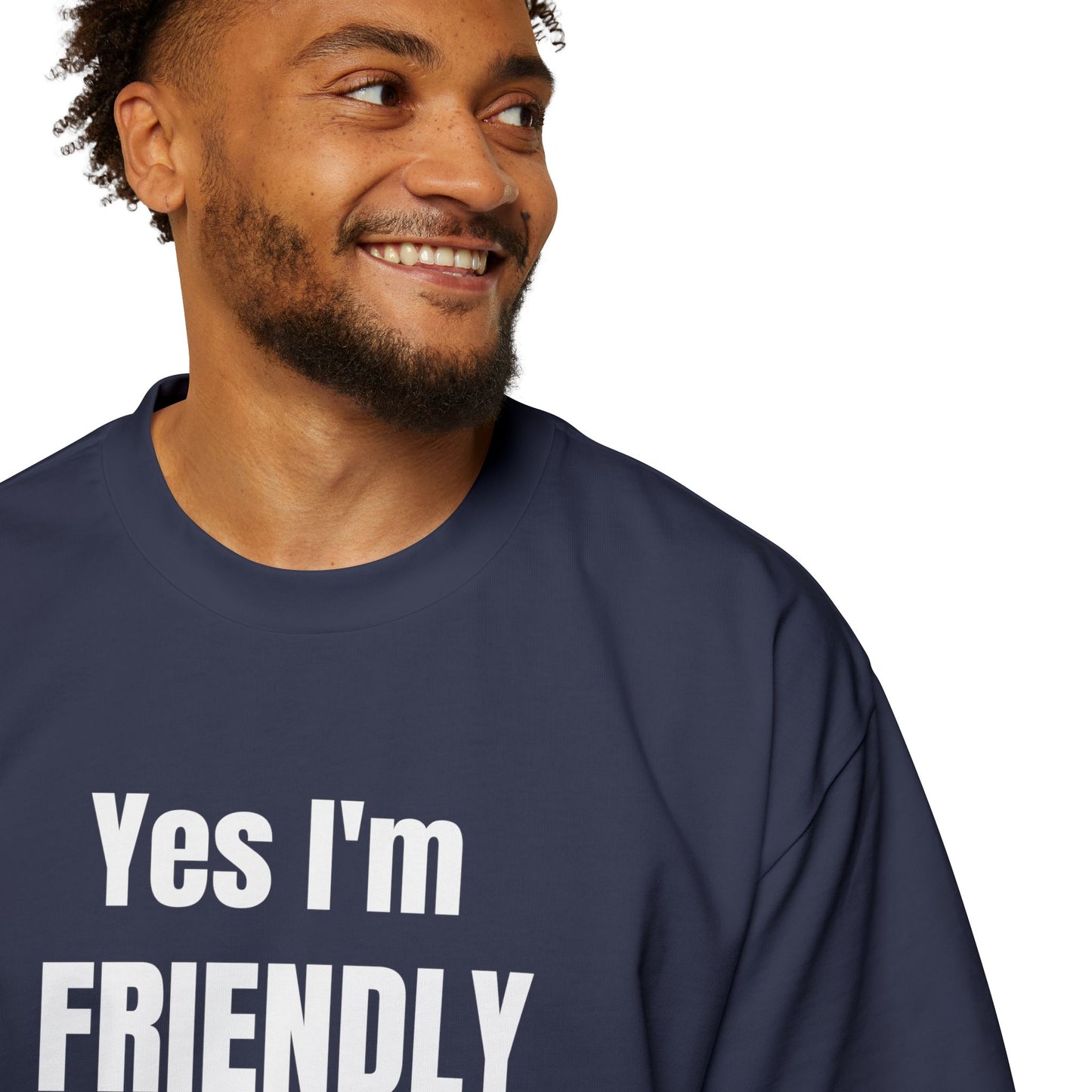 Funny 'Yes I'm Friendly' Tee with Winking Angry Emoji