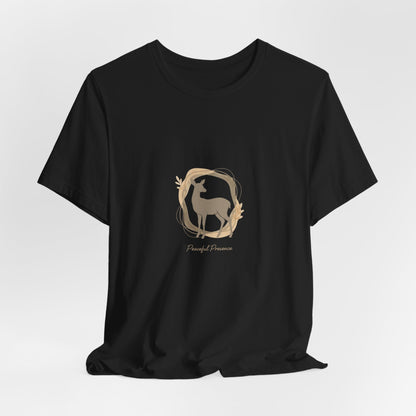 Minimal Deer Silhouette Tee | neutral animal spots, quiet nature pattern