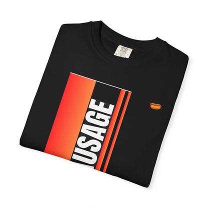Sausage Retro Stripe T‑Shirt — Bold Vertical BBQ Graphic Tee