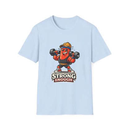 Strong Enough T-Shirt – Cute Dumbbell Gym Graphic Lightweight Cotton Tee