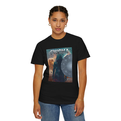 Enigma Astral T-Shirt — Zodiac Wheel & Cosmic Raven Graphic Tee
