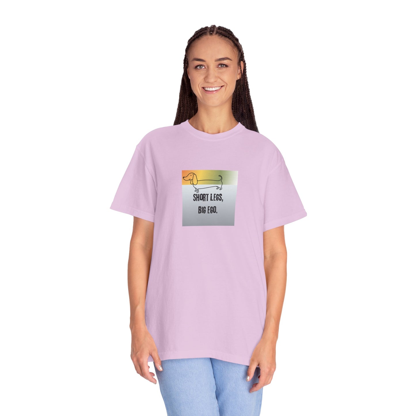 Dachshund Tee — "Short Legs, Big Ego" Graphic T-Shirt
