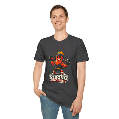 Strong Enough T-Shirt – Cute Dumbbell Gym Graphic Lightweight Cotton Tee