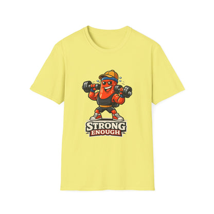 Strong Enough T-Shirt – Cute Dumbbell Gym Graphic Lightweight Cotton Tee