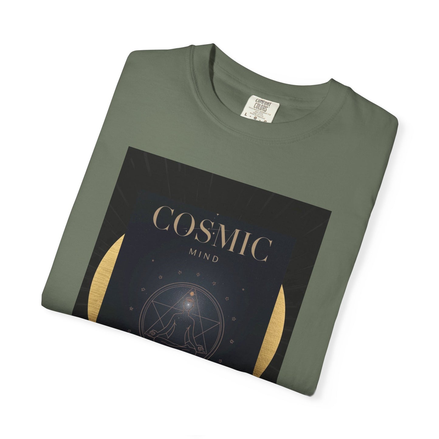 Cosmic Moon Phase T-Shirt — "COSMIC" Gold Celestial Graphic Tee