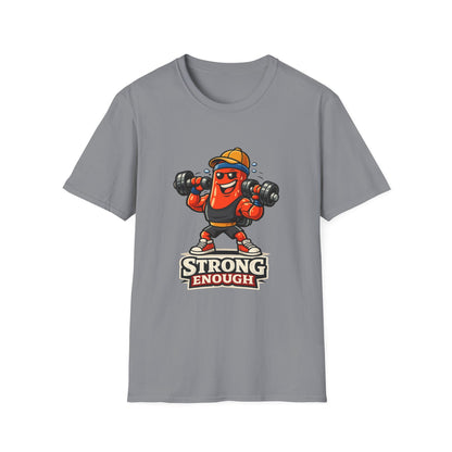 Strong Enough T-Shirt – Cute Dumbbell Gym Graphic Lightweight Cotton Tee