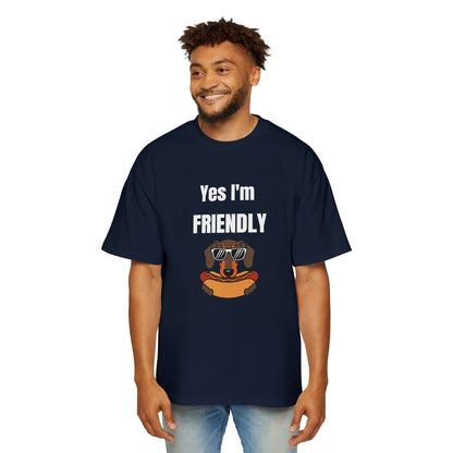 Yes I'm Friendly Dog Graphic Tee — Funny Dachshund Sunglasses T-Shirt