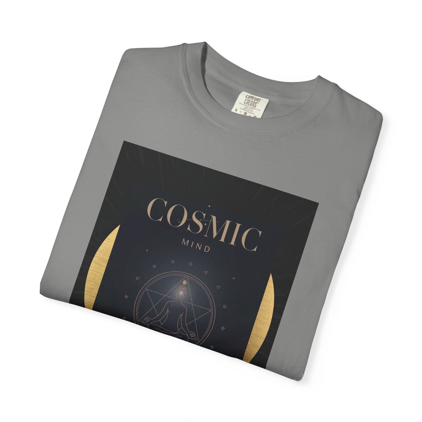 Cosmic Moon Phase T-Shirt — "COSMIC" Gold Celestial Graphic Tee