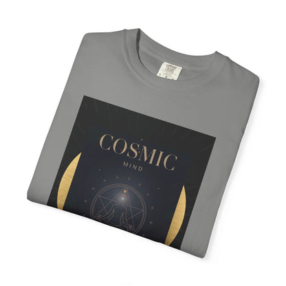 Cosmic Moon Phase T-Shirt — "COSMIC" Gold Celestial Graphic Tee