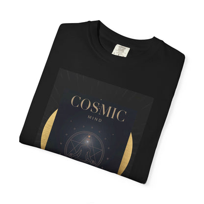 Cosmic Moon Phase T-Shirt — "COSMIC" Gold Celestial Graphic Tee