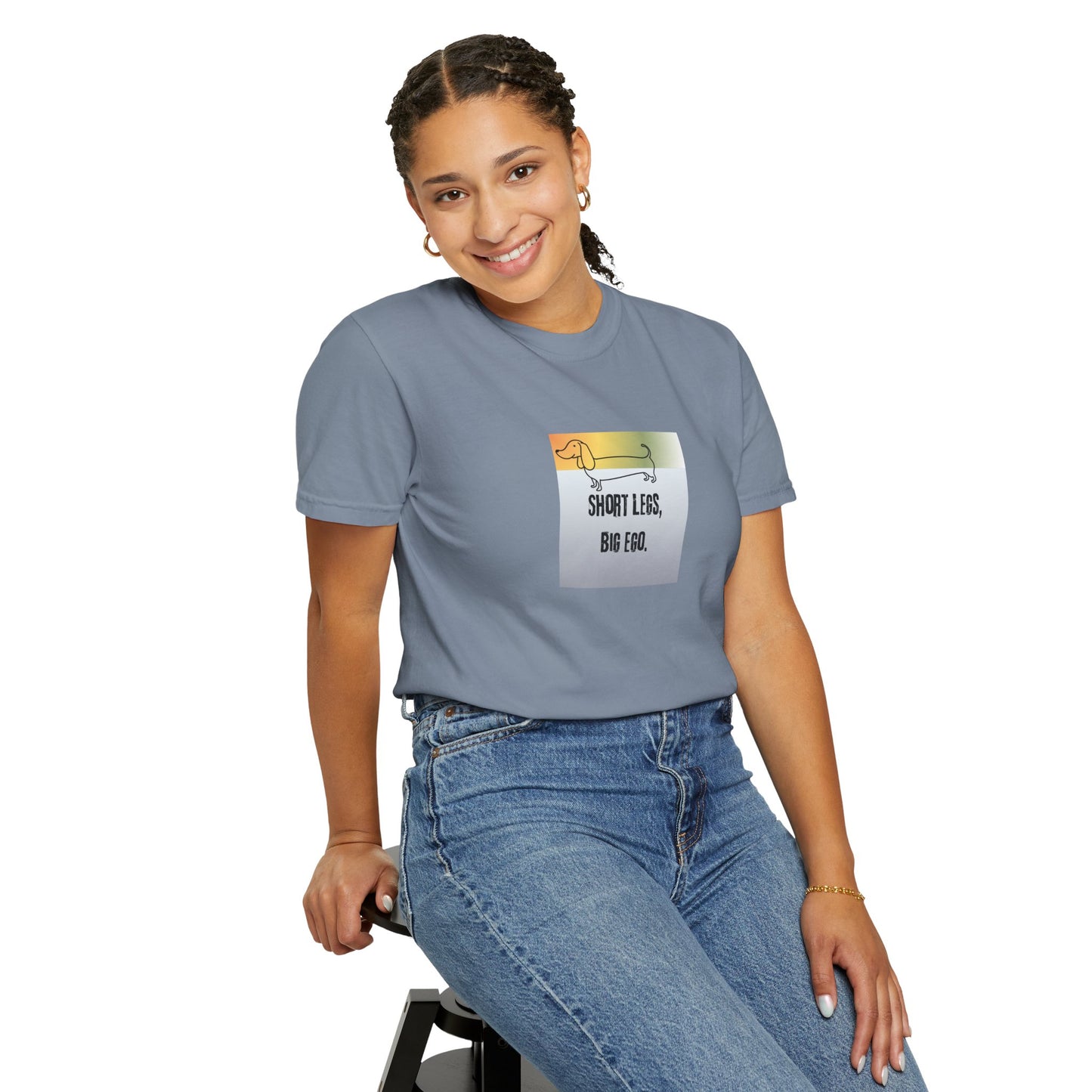 Dachshund Tee — "Short Legs, Big Ego" Graphic T-Shirt