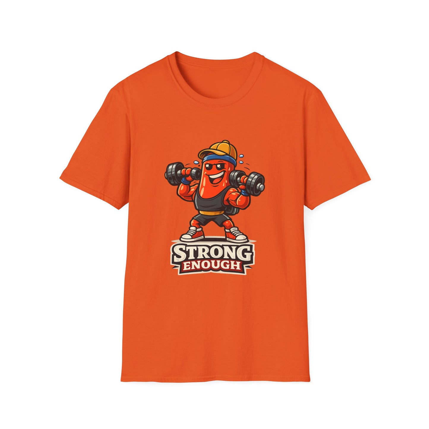 Strong Enough T-Shirt – Cute Dumbbell Gym Graphic Lightweight Cotton Tee