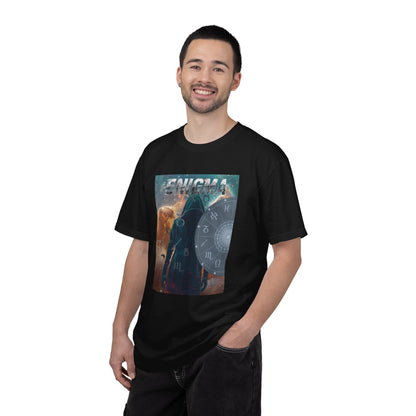 Enigma Astral T-Shirt — Zodiac Wheel & Cosmic Raven Graphic Tee