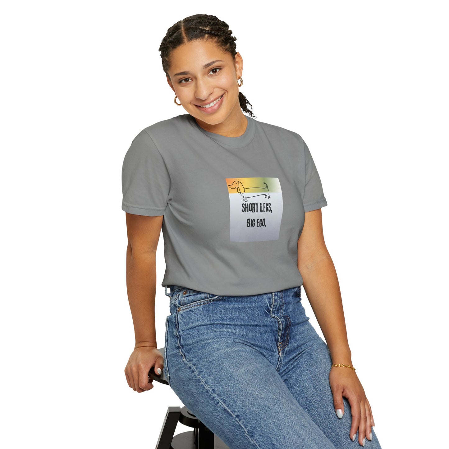 Dachshund Tee — "Short Legs, Big Ego" Graphic T-Shirt