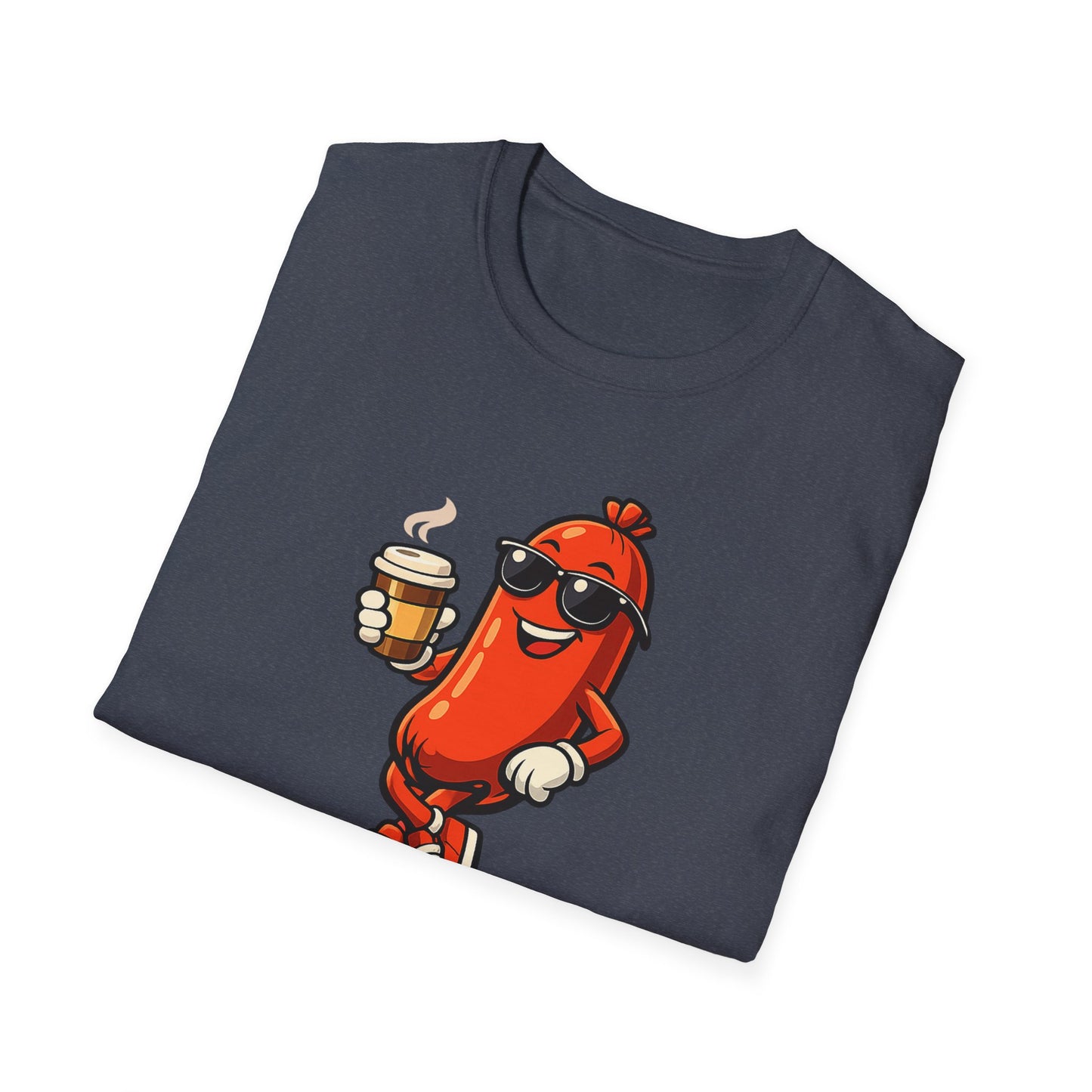 Powered by Bad Decisions Funny T-Shirt – Hot Dog Coffee Graphic Cotton Tee