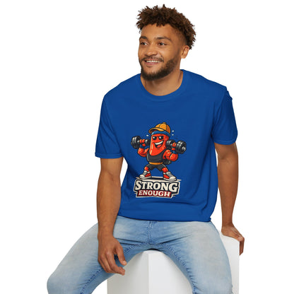 Strong Enough T-Shirt – Cute Dumbbell Gym Graphic Lightweight Cotton Tee