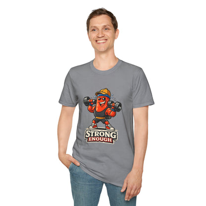 Strong Enough T-Shirt – Cute Dumbbell Gym Graphic Lightweight Cotton Tee