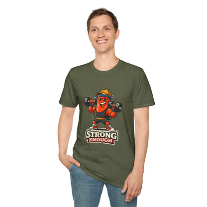 Strong Enough T-Shirt – Cute Dumbbell Gym Graphic Lightweight Cotton Tee