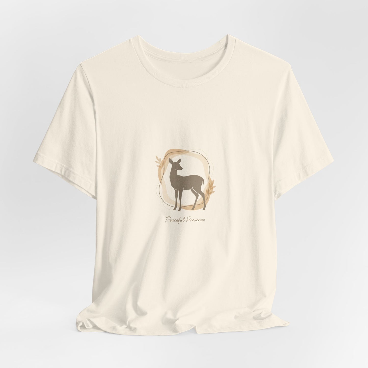 Minimal Deer Silhouette Tee | neutral animal spots, quiet nature pattern