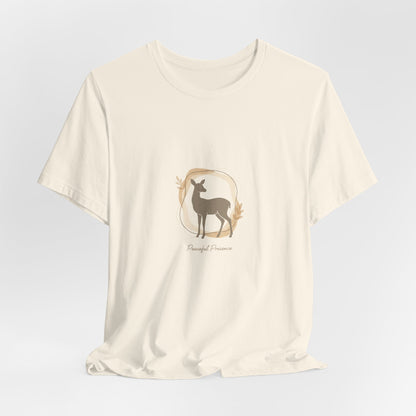 Minimal Deer Silhouette Tee | neutral animal spots, quiet nature pattern