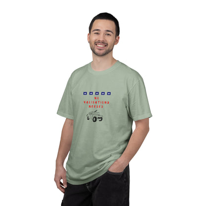 T-Shirt — "No Validations Needed" Patriotic Truck Graphic