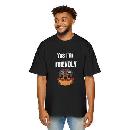 Yes I'm Friendly Dog Graphic Tee — Funny Dachshund Sunglasses T-Shirt
