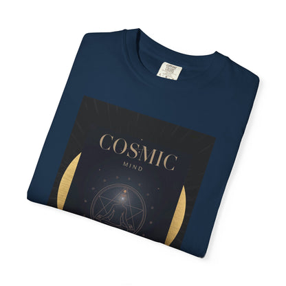 Cosmic Moon Phase T-Shirt — "COSMIC" Gold Celestial Graphic Tee