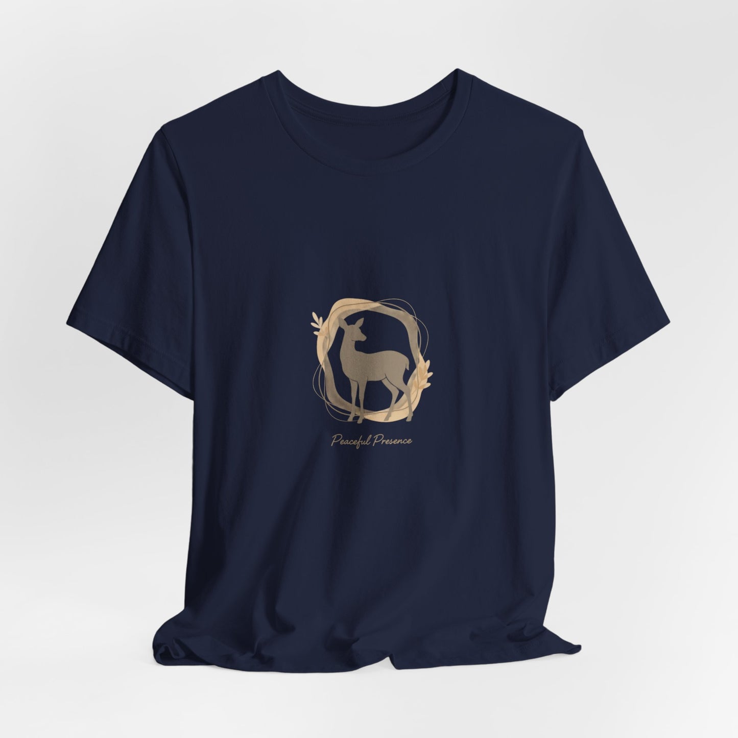 Minimal Deer Silhouette Tee | neutral animal spots, quiet nature pattern