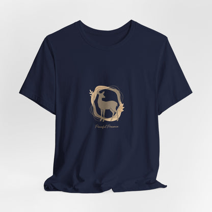 Minimal Deer Silhouette Tee | neutral animal spots, quiet nature pattern