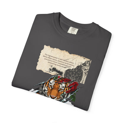 Tiger 'Power' Graphic T-Shirt — Vintage-Inspired Fierce Wildlife Tee