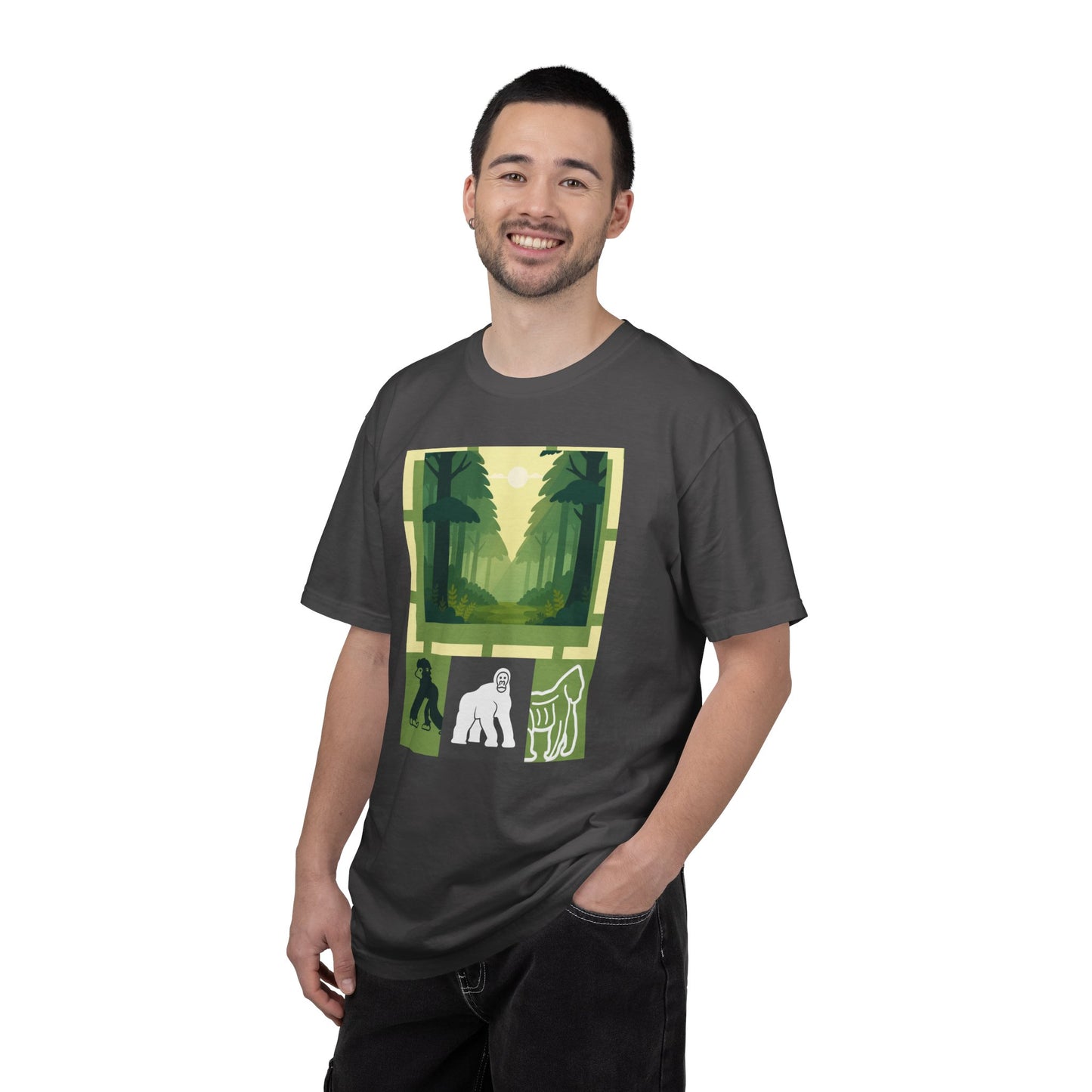 Sasquatch Forest Graphic T-Shirt — Bigfoot Nature Adventure Tee