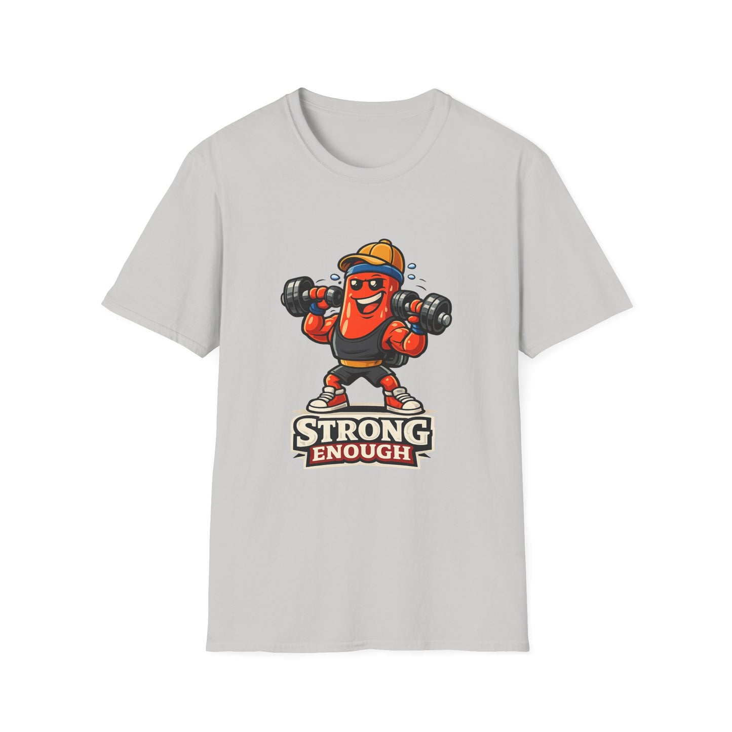 Strong Enough T-Shirt – Cute Dumbbell Gym Graphic Lightweight Cotton Tee