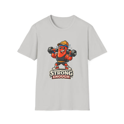 Strong Enough T-Shirt – Cute Dumbbell Gym Graphic Lightweight Cotton Tee