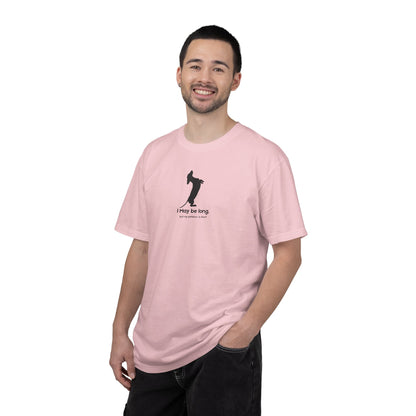 T-Shirt — Funny Tall Joke Design “I May be long, but my patience is short.”