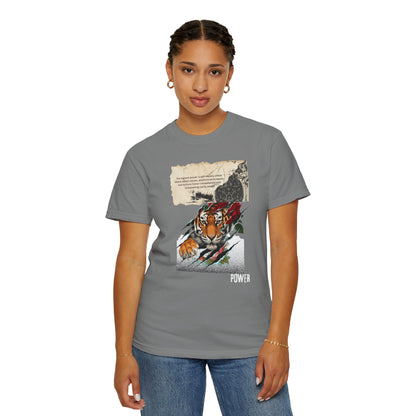 Tiger 'Power' Graphic T-Shirt — Vintage-Inspired Fierce Wildlife Tee