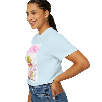 Mi Amor Graphic T-Shirt — Romantic Pink Floral Lips Design