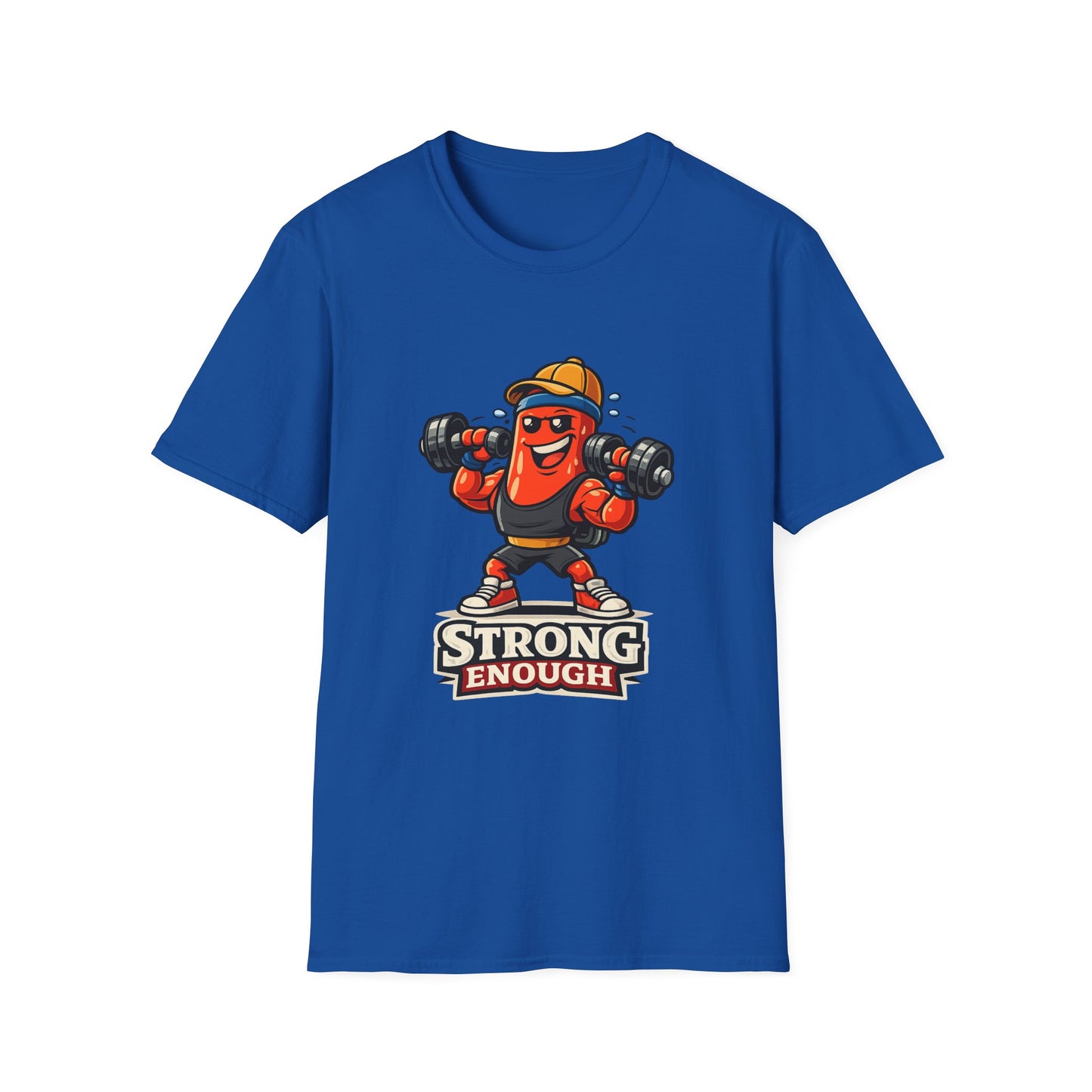 Strong Enough T-Shirt – Cute Dumbbell Gym Graphic Lightweight Cotton Tee