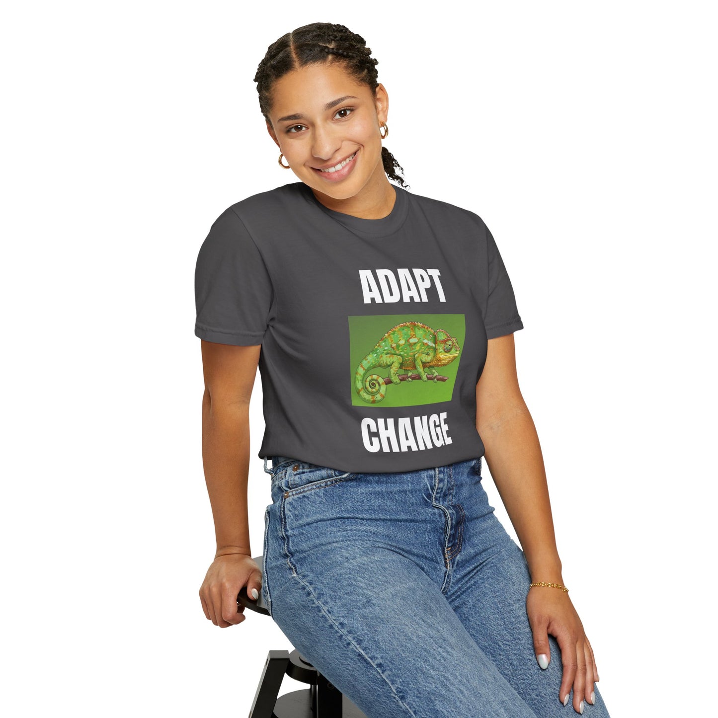 Adapt & Change T-Shirt — Chameleon Graphic Tee for Growth & Motivation