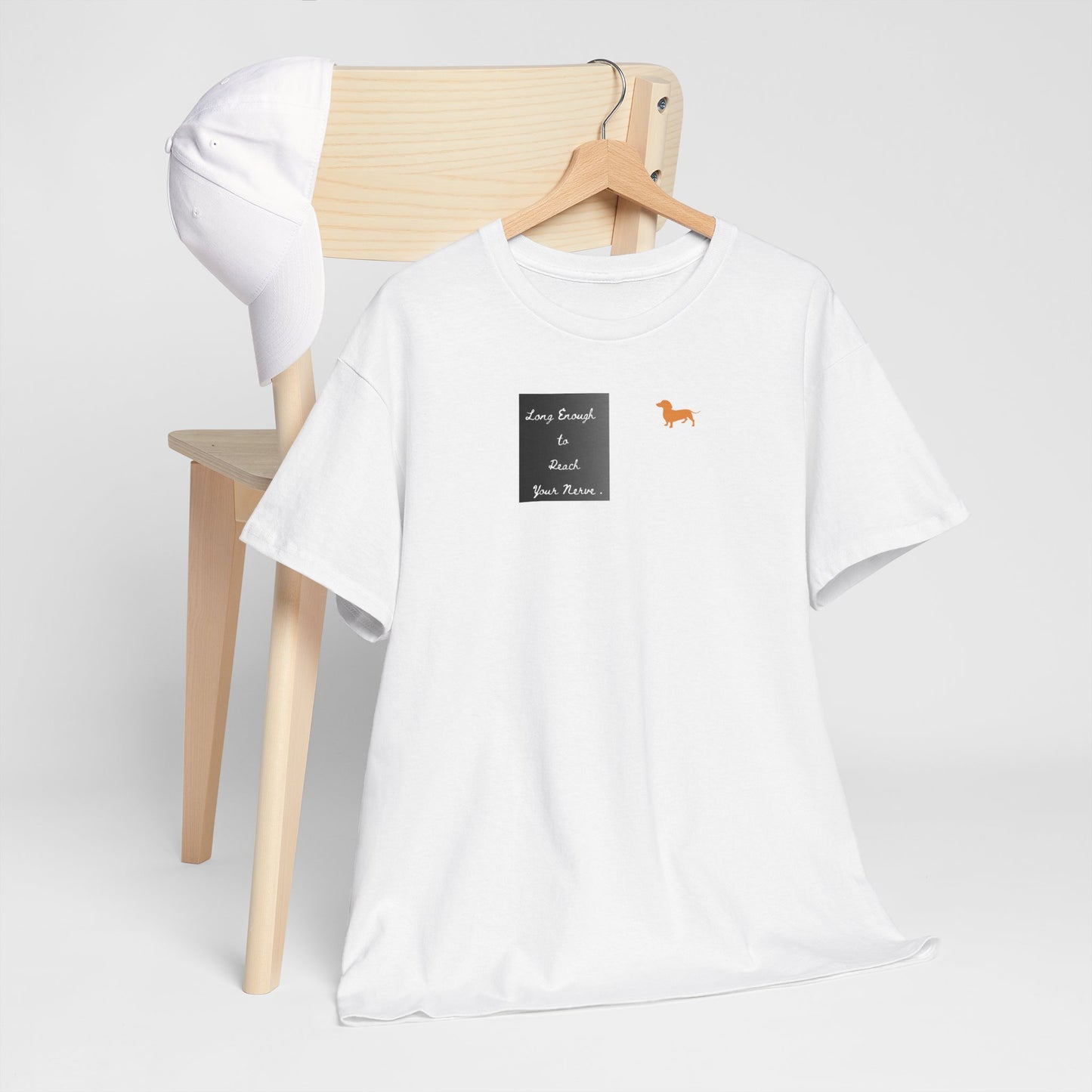 Dachshund Pocket Tee — "Long Enough to Reach Your Nerve" T-shirt