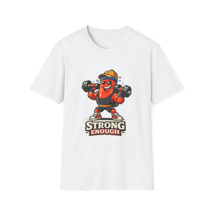 Strong Enough T-Shirt – Cute Dumbbell Gym Graphic Lightweight Cotton Tee