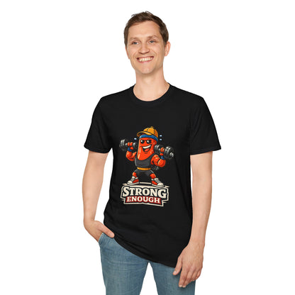 Strong Enough T-Shirt – Cute Dumbbell Gym Graphic Lightweight Cotton Tee