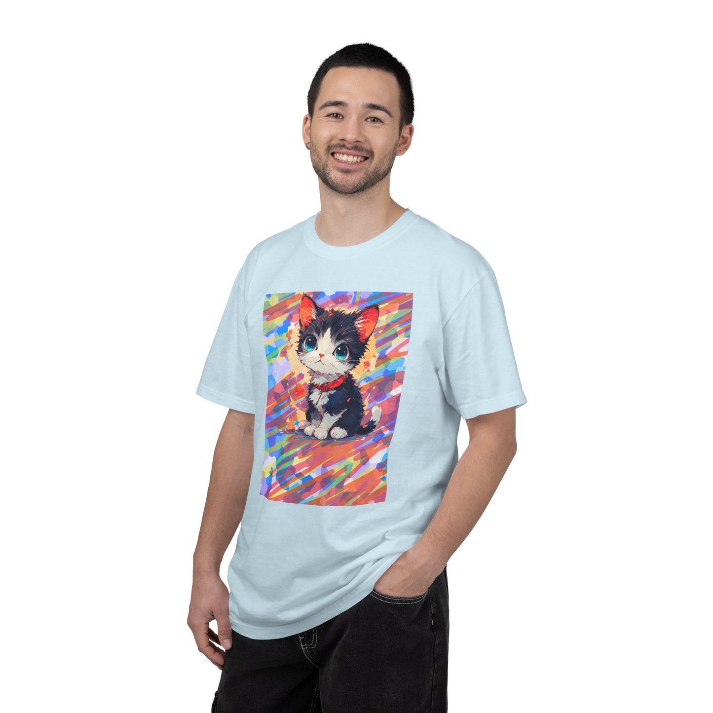 Cute Kawaii Kitten T-Shirt — Colorful Anime Cat Graphic Tee