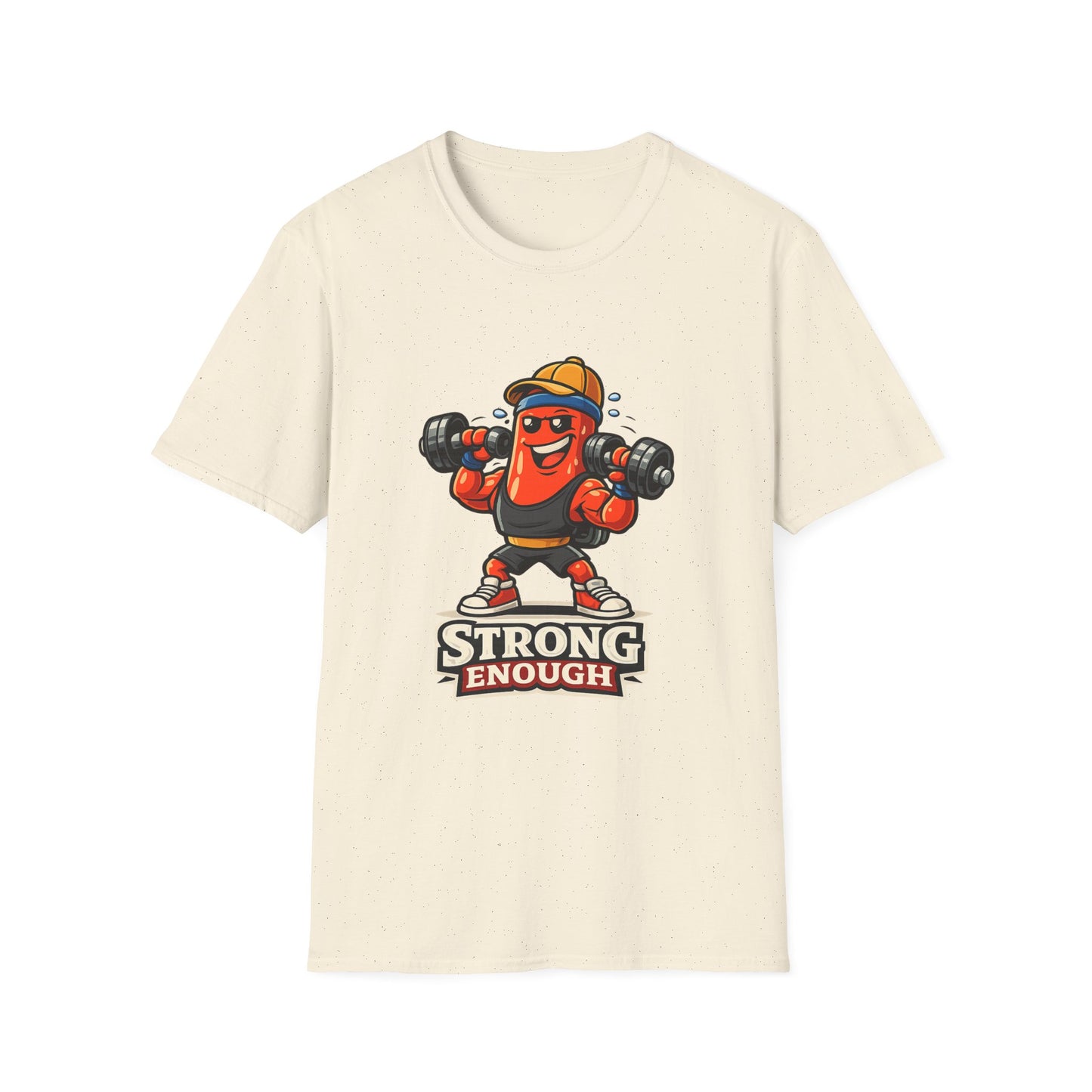 Strong Enough T-Shirt – Cute Dumbbell Gym Graphic Lightweight Cotton Tee
